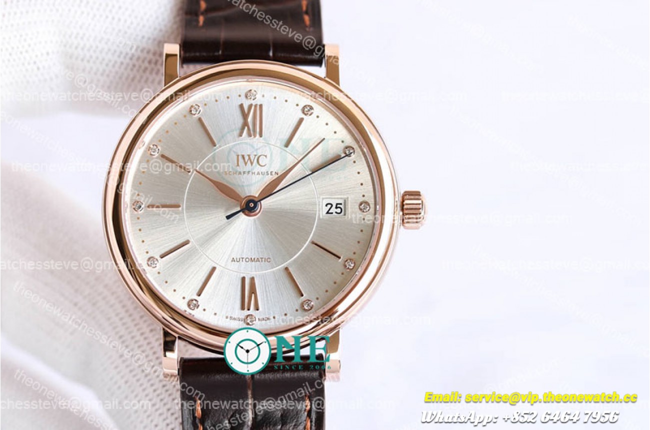 IWC - Portofino Automatic 37mm RG/LE Wht/Diam SGPF MY9015