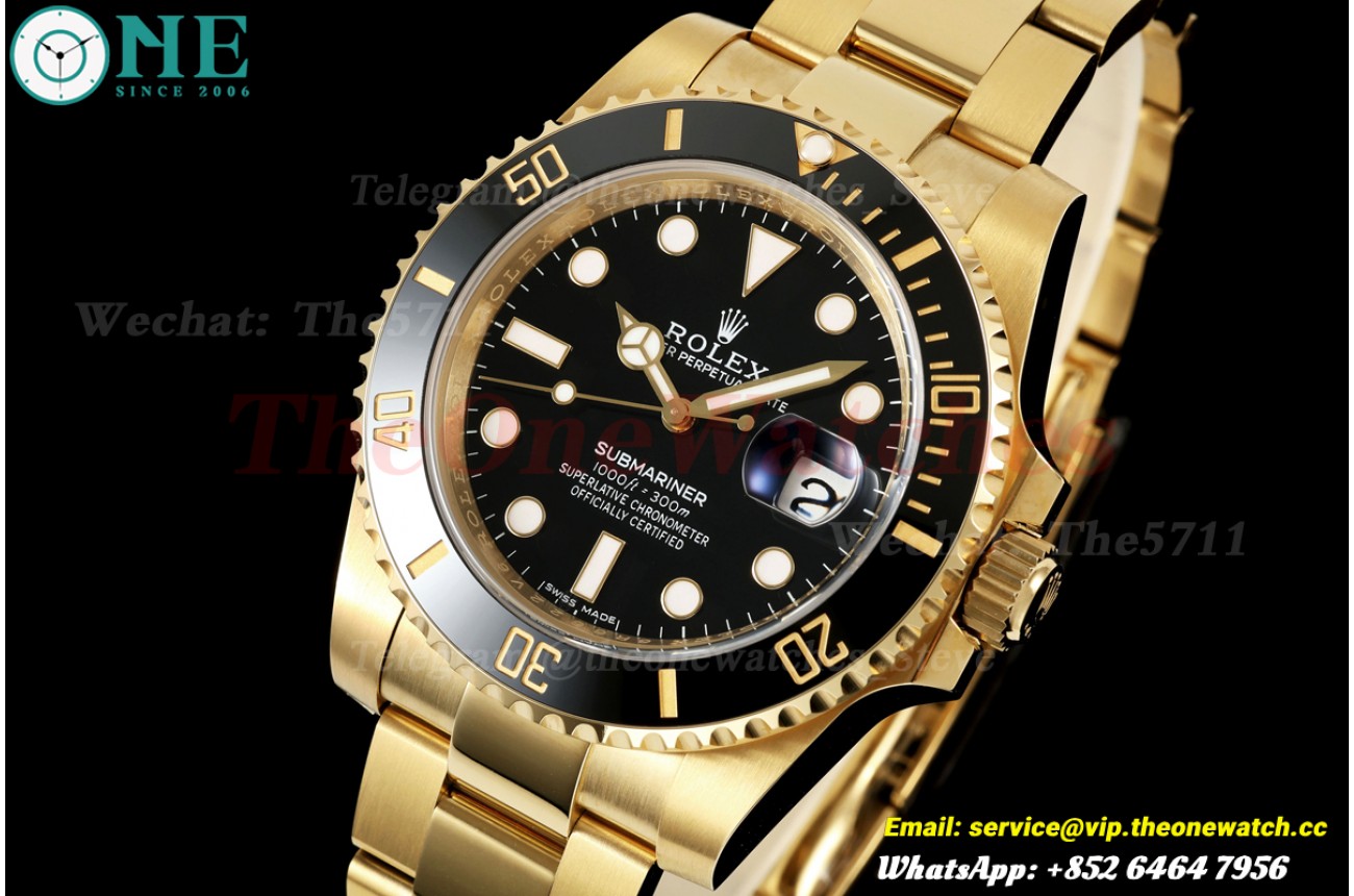 Submariner 116618LN 40mm YG/YG Black Dial WF VS3135 (Gain Weight Approx.231g）