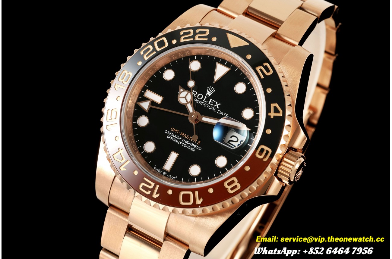GMT Master II 126715CHNR Oys 40mm RG/RG Black Dial WF SH3285 (Gain Weight Approx.216g)