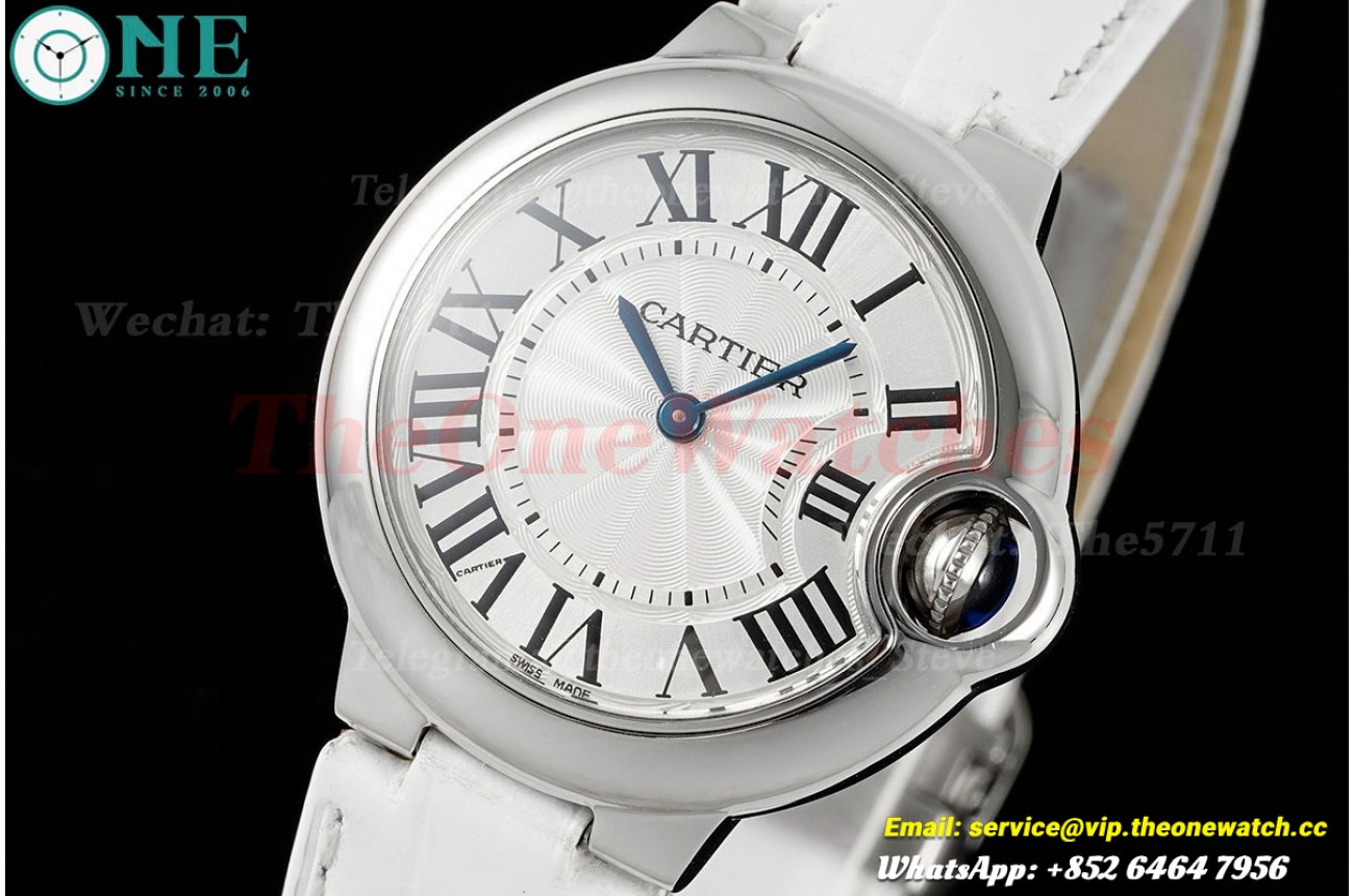 Ballon Bleu De Cartier White Strap 33mm SS/LE AF Quartz
