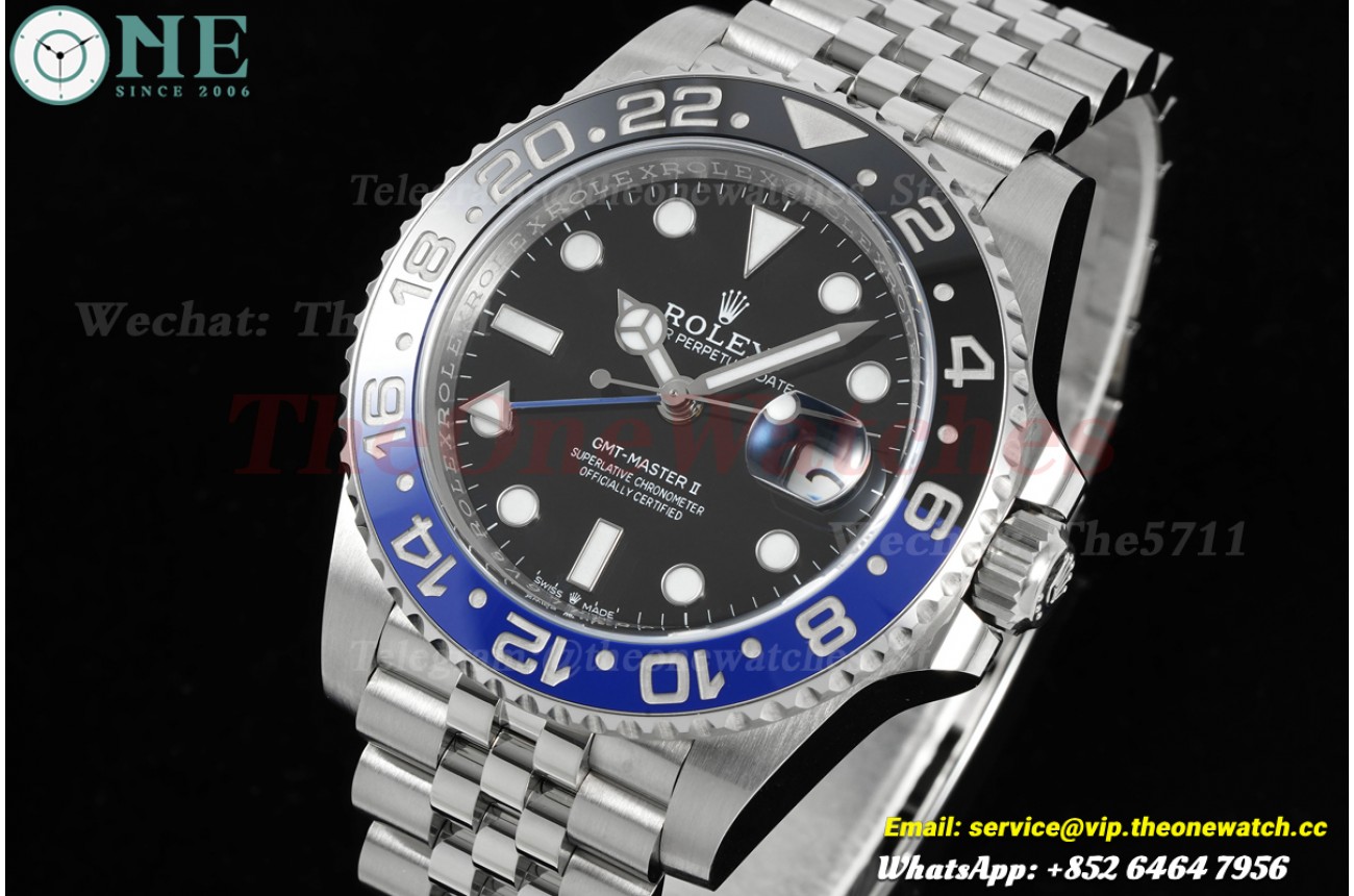 GMT Master II 126710 Batgirl Jub 40mm SS/SS Black Dial ERF JH3285 (Free Sprung)