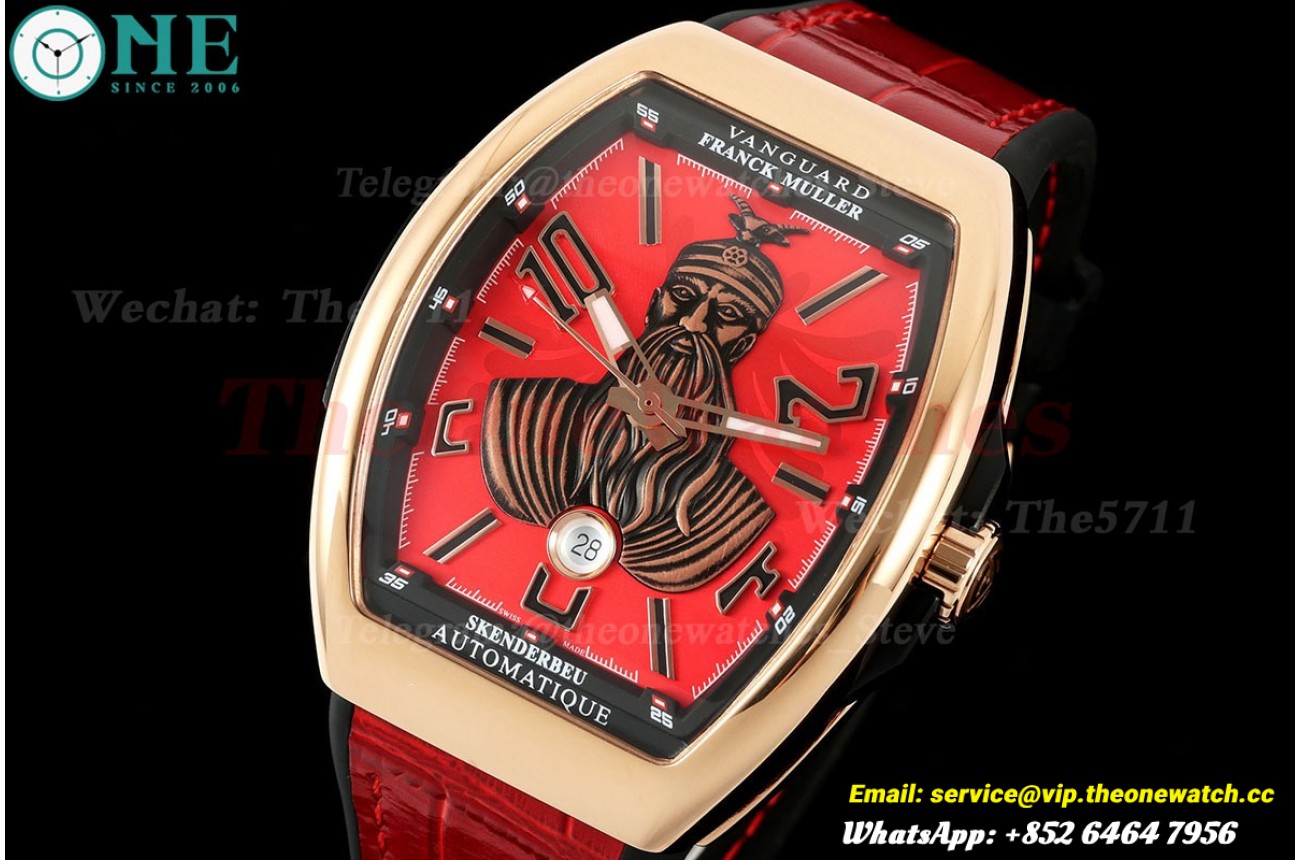 Vanguard Skenderbeu 44mm RG/LE Red Dial ABF A2824