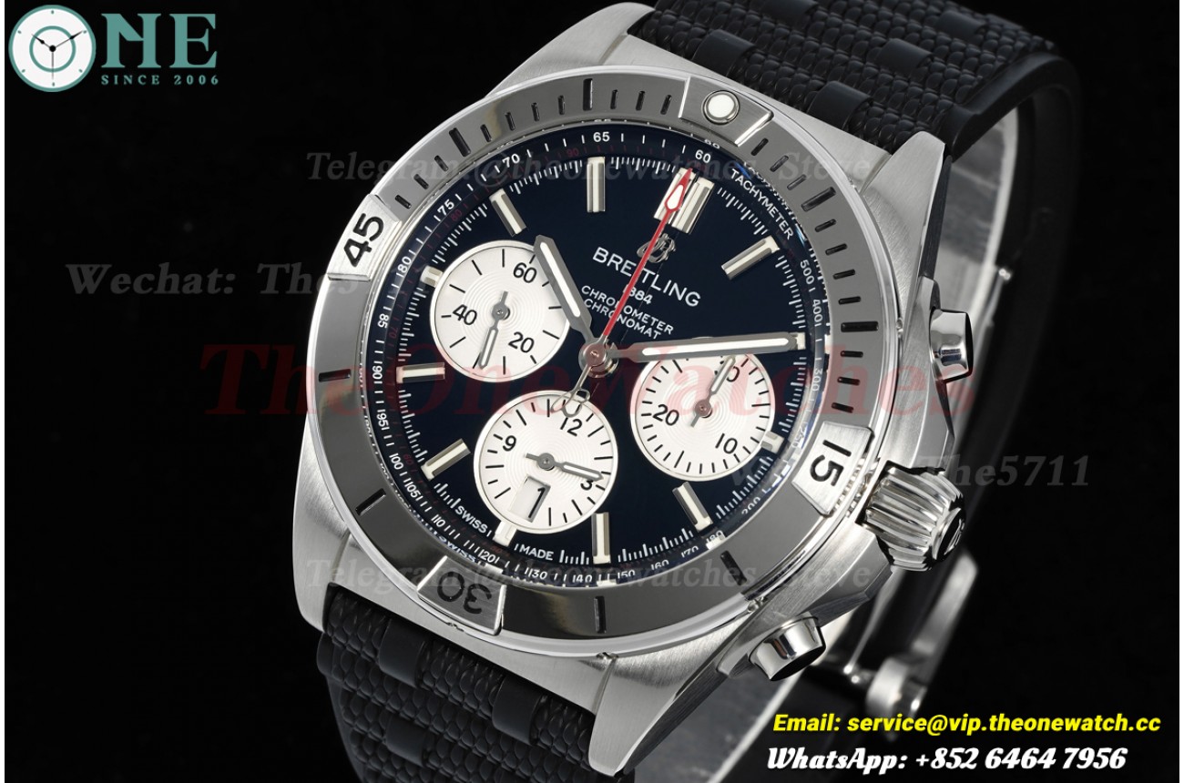 Chronomat B01 42MM SS/RU Black/Stk Dial BLF A7750