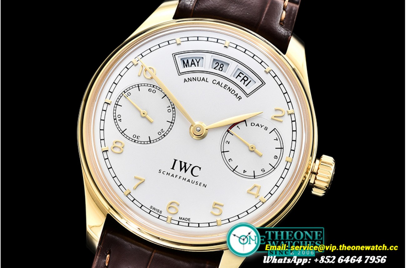 IWC- Portugieser Annual Cal. IW503502 YG/LE White A52850
