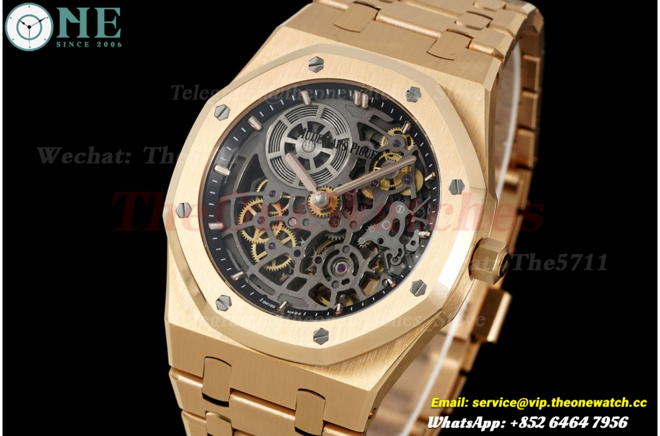 Royal Oak Openworked 16204 39mm RG/RG Skeleton Dial ZF A7124