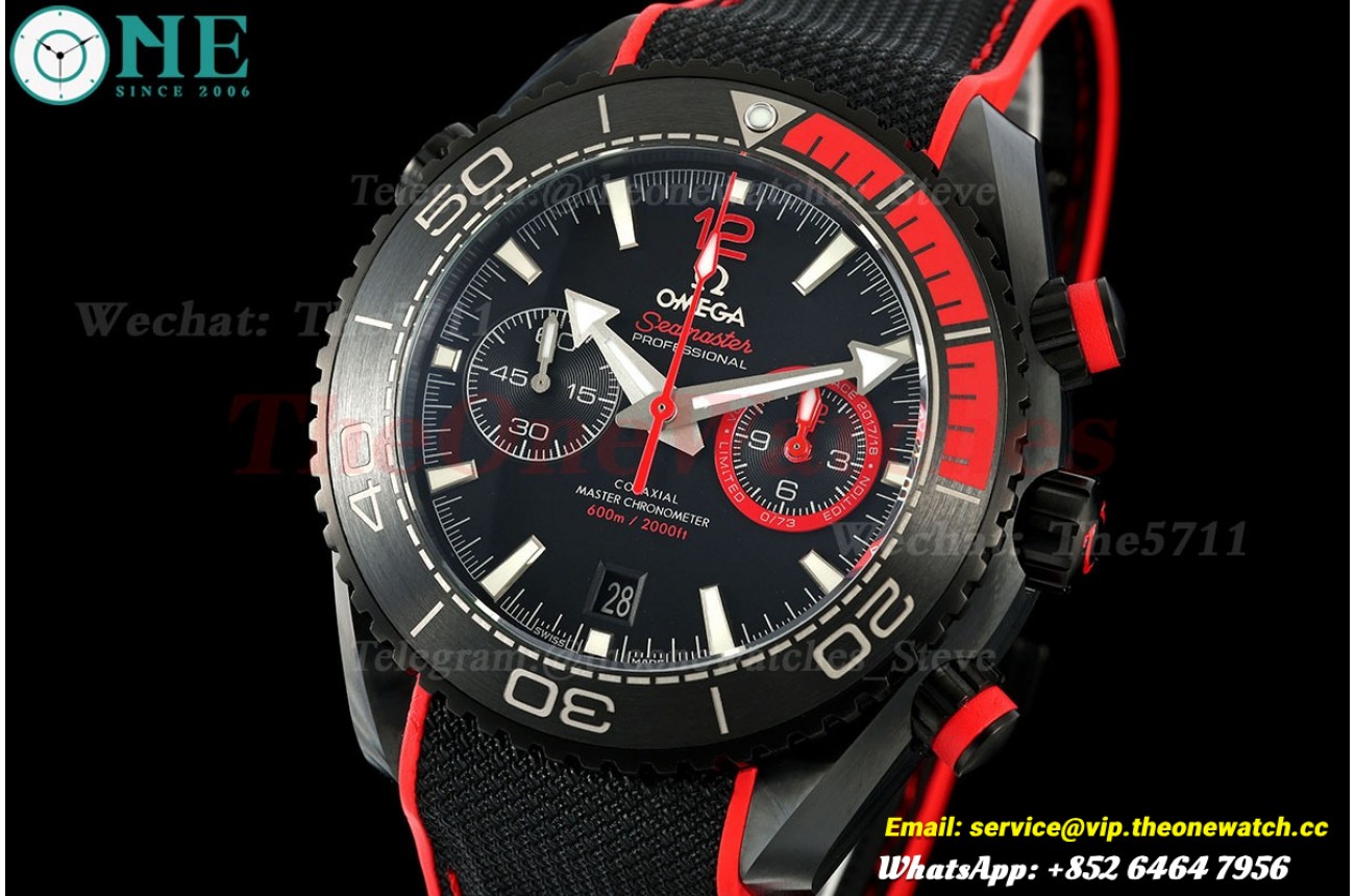 Planet Ocean 600m Chrono VOLVO 45.5mm Red Ceramic/RU Black Dial SCF A9900