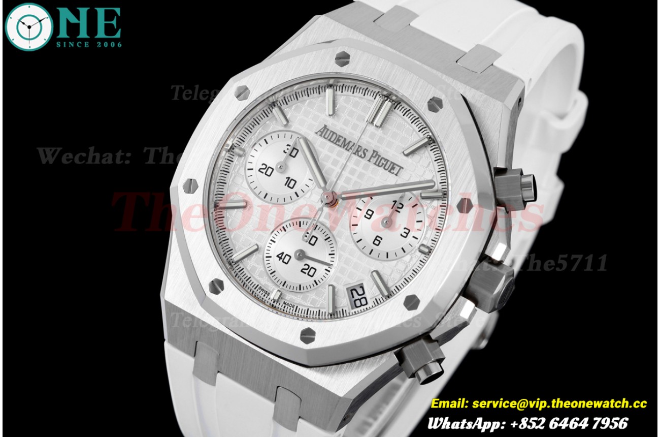 Royal Oak Chrono 26240 41mm SS/RU White Dial DDF DD4401 Super Clone (SW Dial)