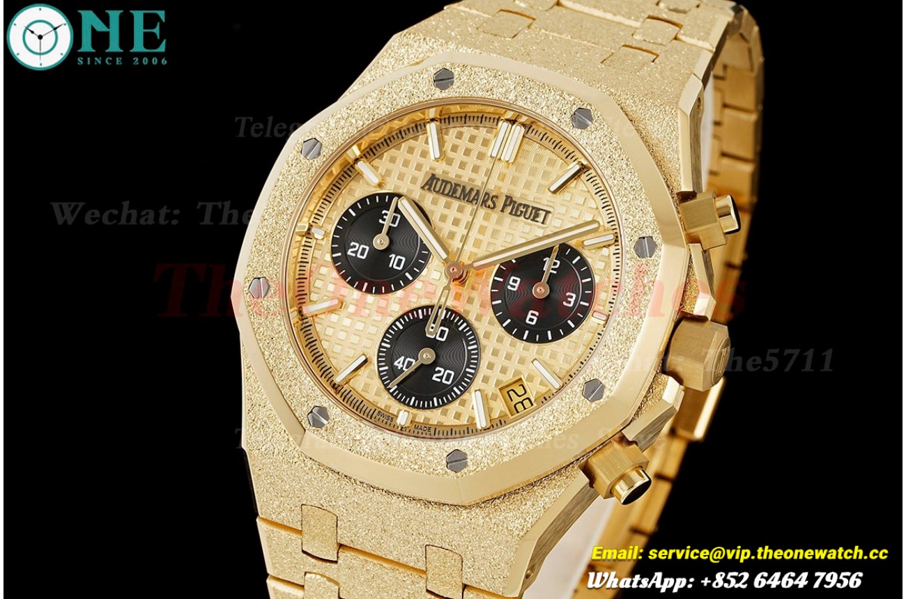 Royal Oak Chrono 26240BA Frosted 41mm YG/YG Gold/Blk APS SH4401 Super Clone