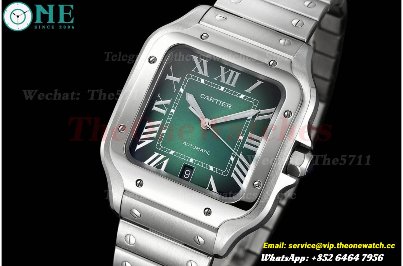 Santos De Cartier 40mm SS/SS Green Dial BVF A9015