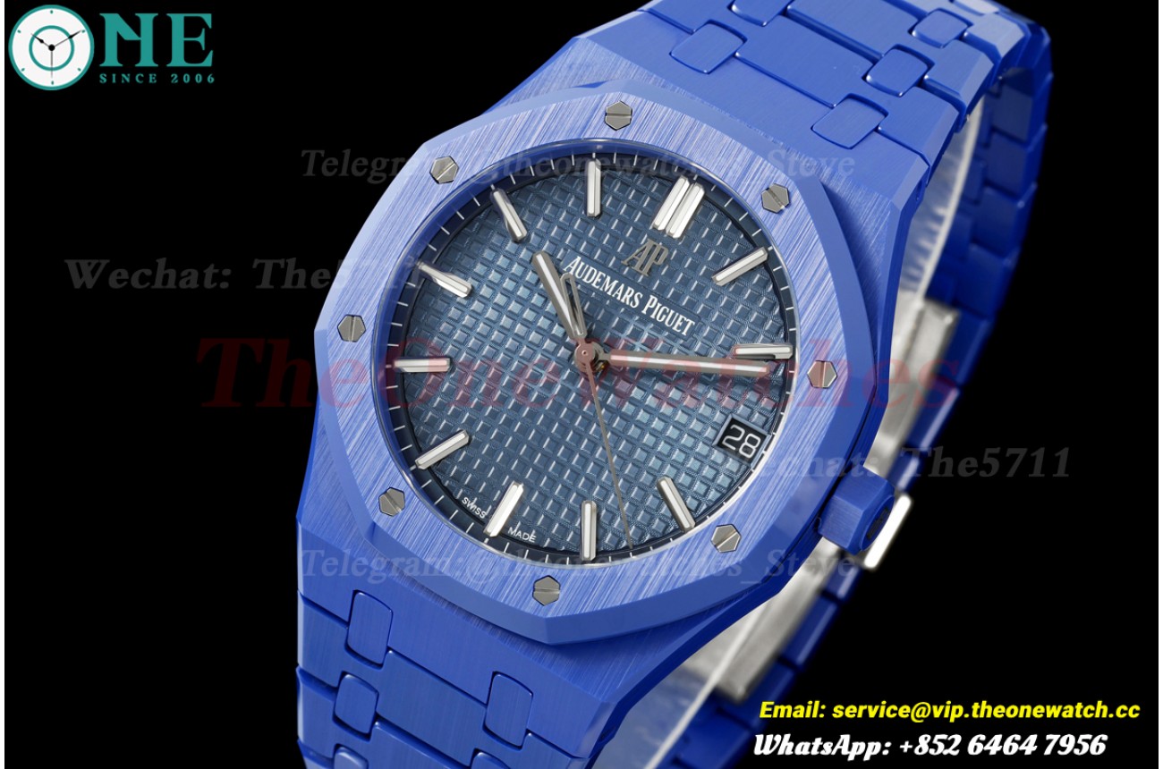 Royal Oak 41mm 15500 Blue Ceramic/Cer Blue/Stk ZF SA4302 (Free Sprung)