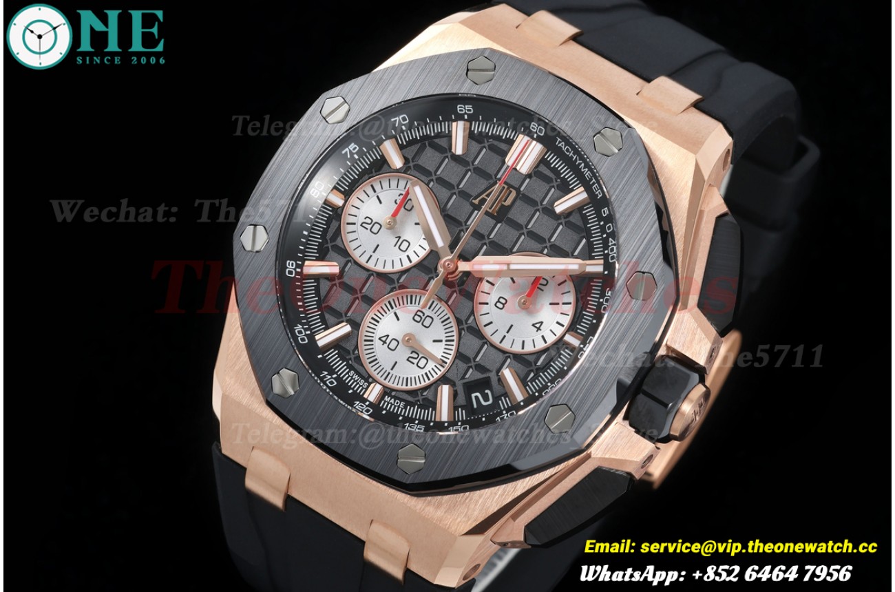 Royal Oak Offshore 26420 43mm RG/RU Black/Stk DDF DD4401 Super Clone