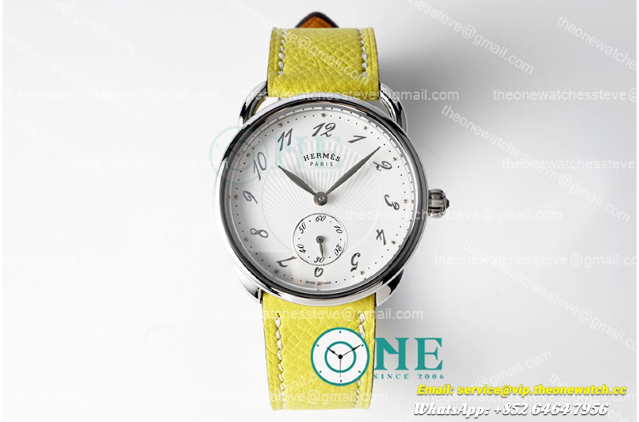 Hermes - Arceau Ladies SS/LE Yellow White Num Swiss Qtz