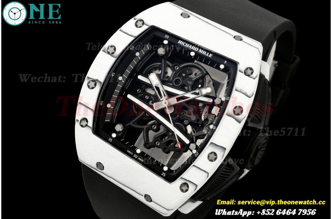 RM61-01 43MM White NTPT/RU Skeleton on Black&White Inner Bezel A9F RMUL2 Free Sprung