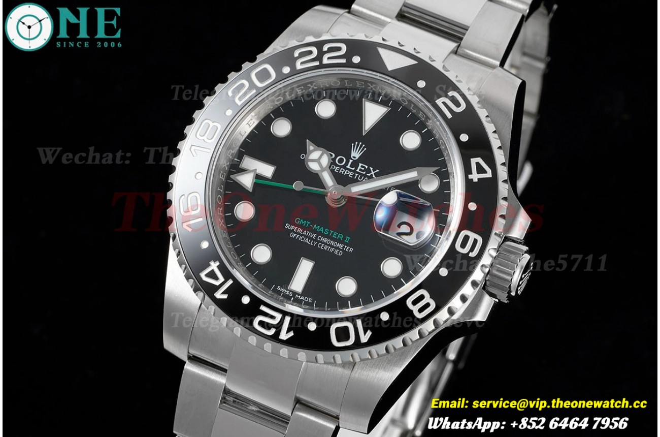 GMT Master II 116710LN Black Ceramic 904L Steel APSF Black Dial VR3186