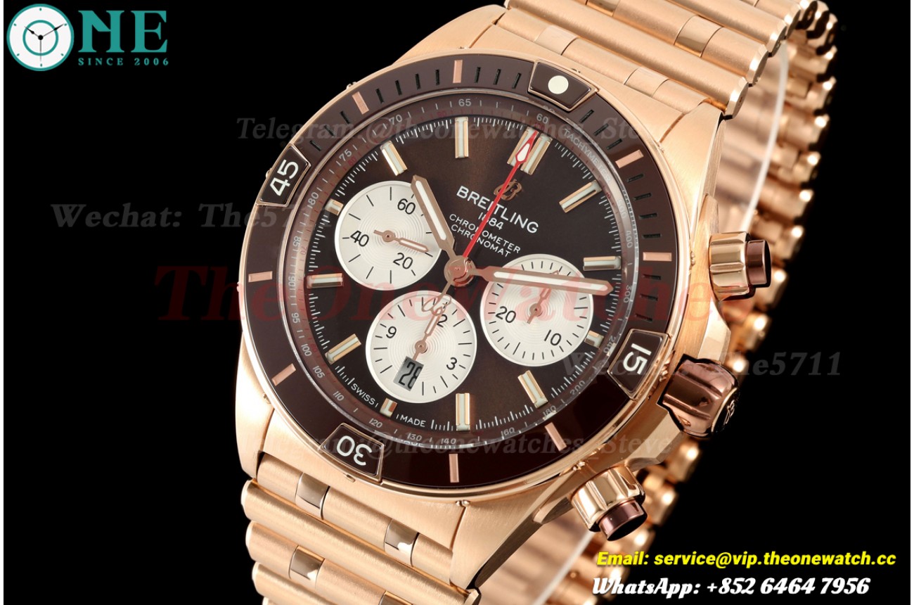 Super Chronomat B01 44MM RG/RG Brown/Stk TF A7750