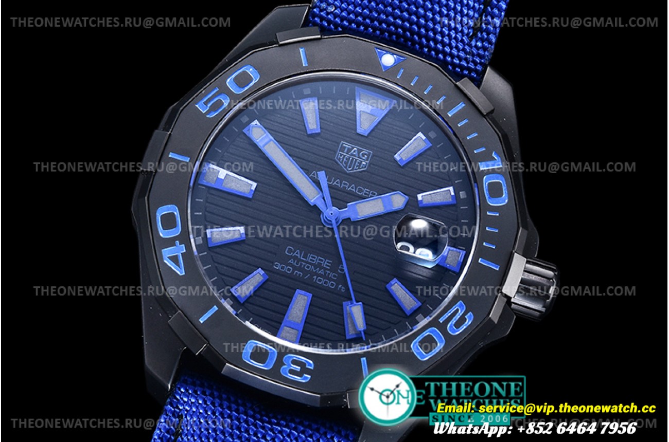 Tag Heuer - Aquaracer Caliber 5 43mm DLC/NY Blk/Blue V6F A2824