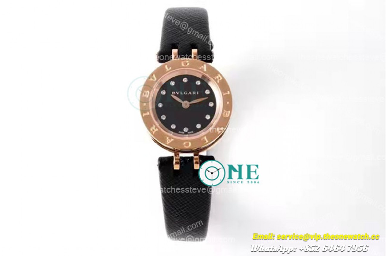 Bvlgari - B ZERO 23mm RG/LE Black/Dia Blk Swiss Qua
