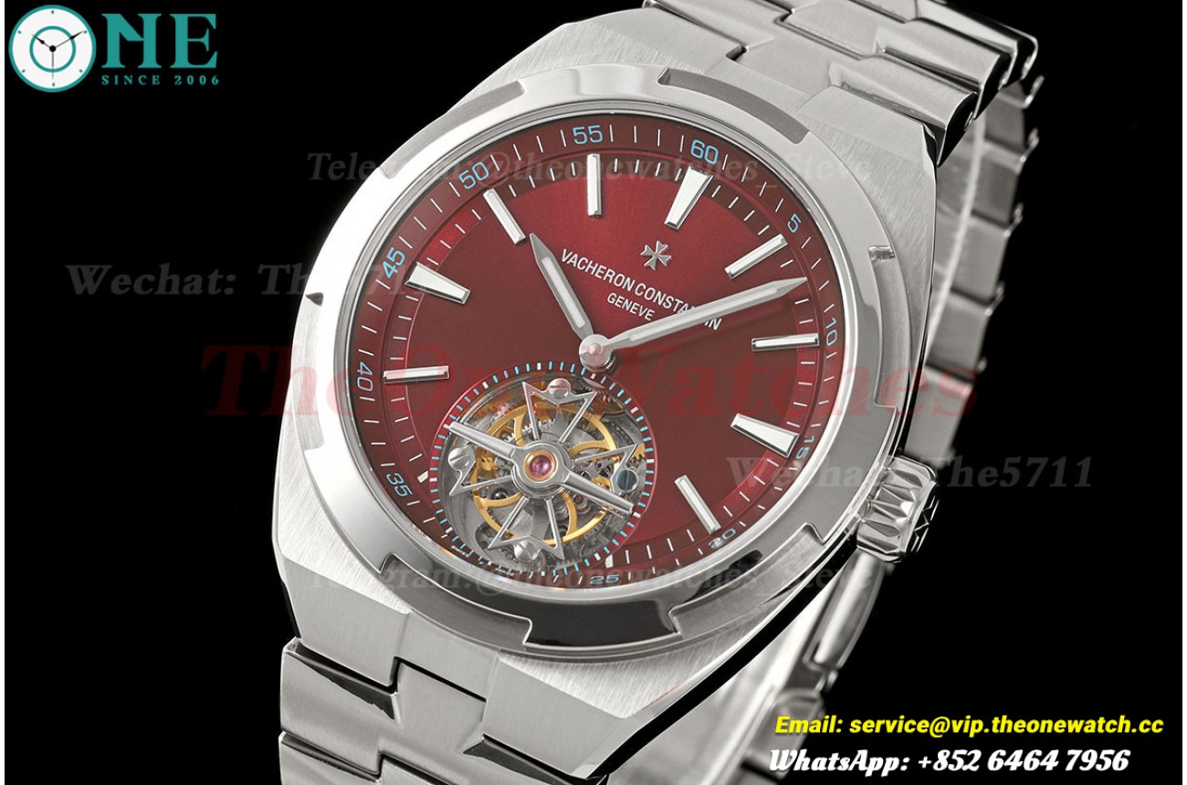 Overseas 6000V 42.5mm SS/SS Red/Stk ANTF Tourb (Gain Weight Approx.182g)