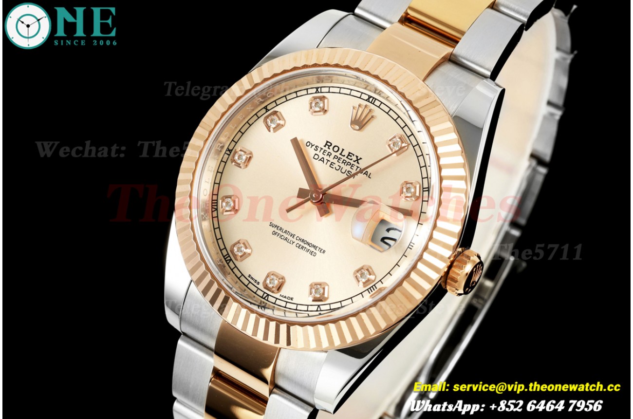Datejust 126331 41mm Oys SS/RG Pink/Dia WDF JH3235 (Free Sprung)