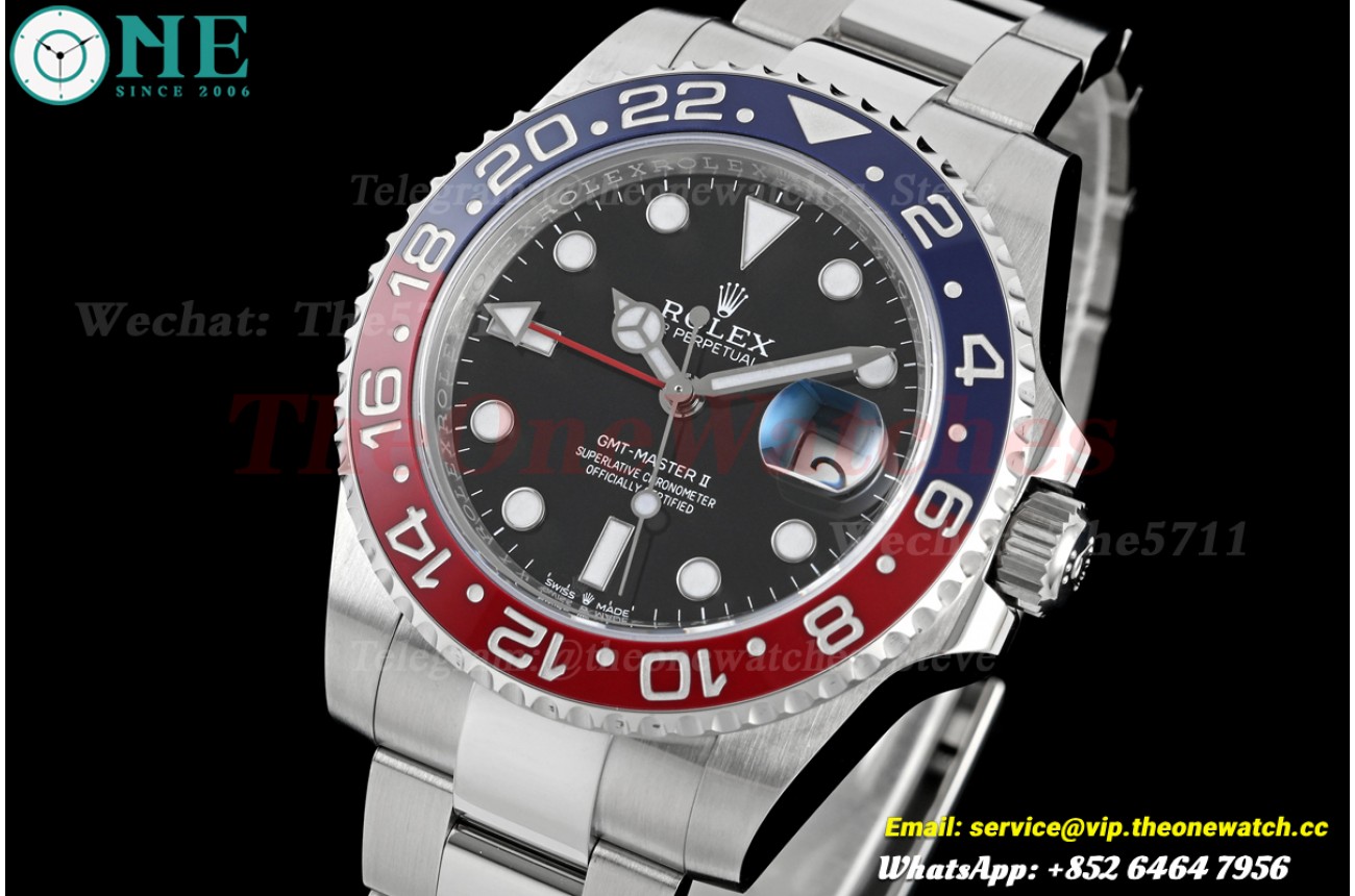 GMT Master II 126710 Pepsi Oys 40mm SS/SS Black Dial RCF SH3285