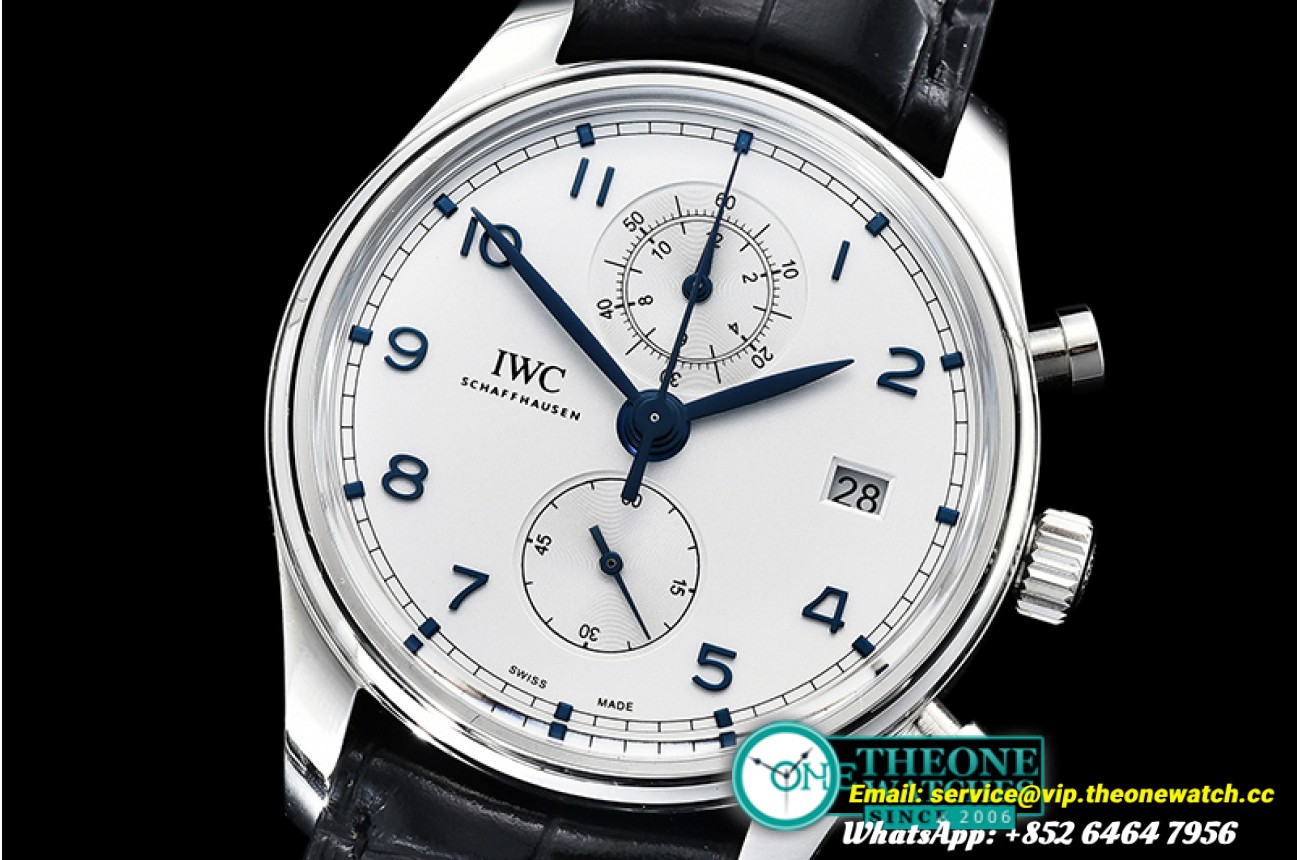 IWC - Portugieser Chronograph Classic SS/LE Wht/B YLF A7750