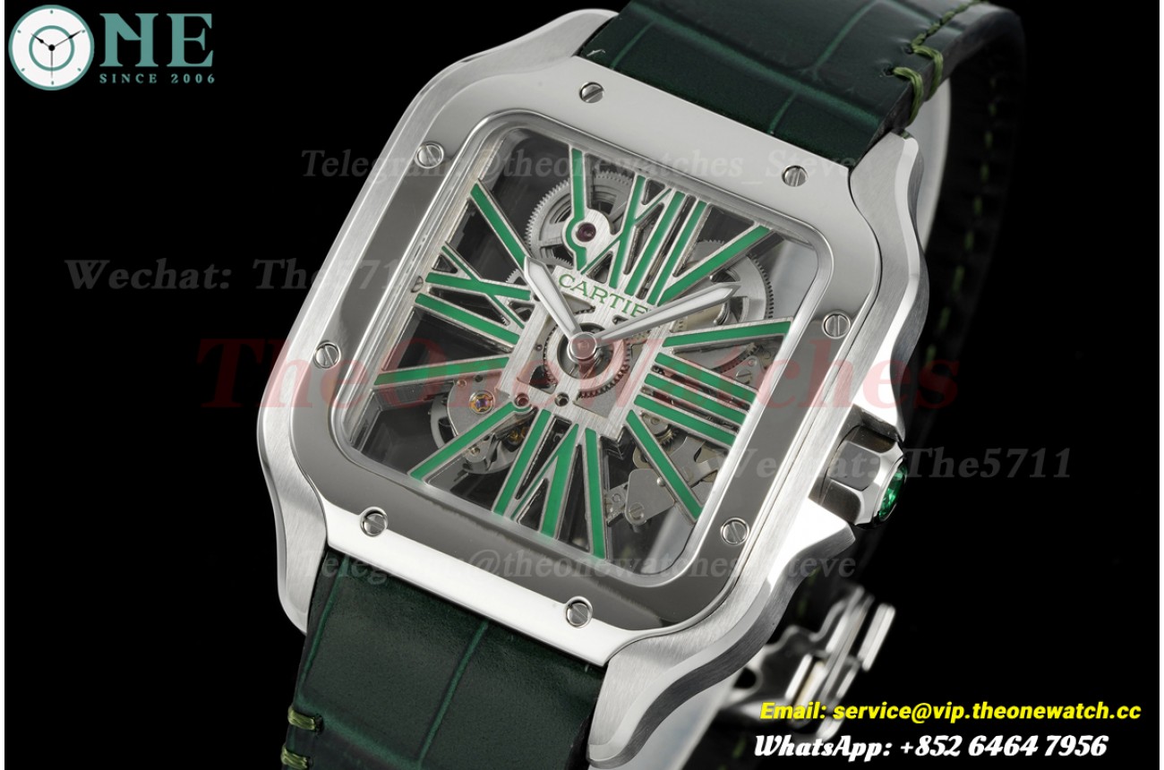 Santos De Cartier 40mm SS/LE Black Skeleton Dial RICHF V2 9611MC Surer Clone