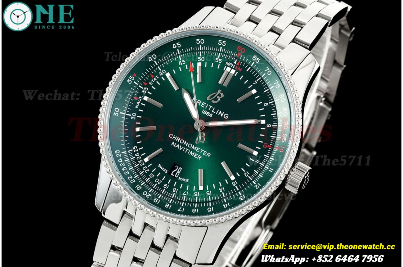 Navitimer 1 41mm Date SS/SS Green Dial TF A2824