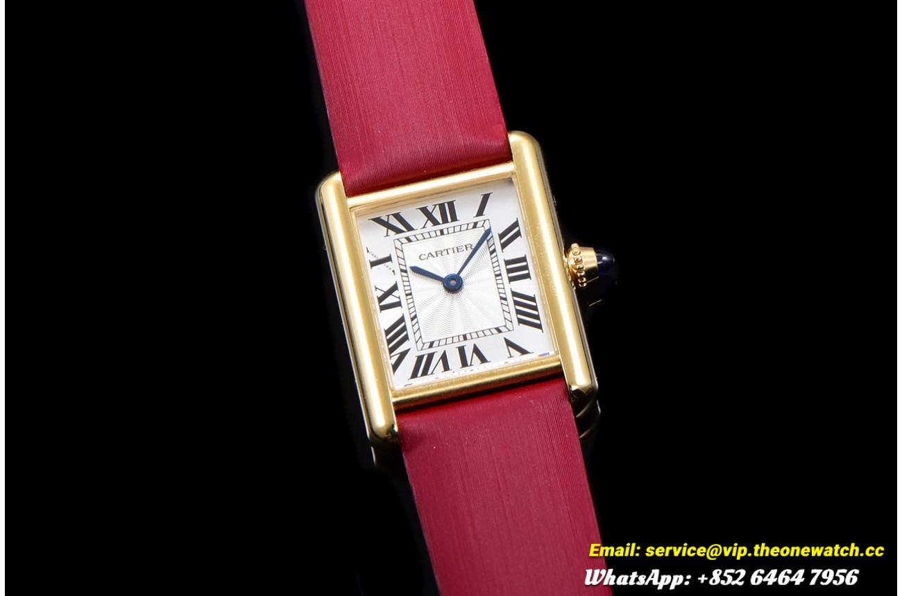Cartier - Tank Louis 22mm Red YG/SA White Dial F1F Quartz