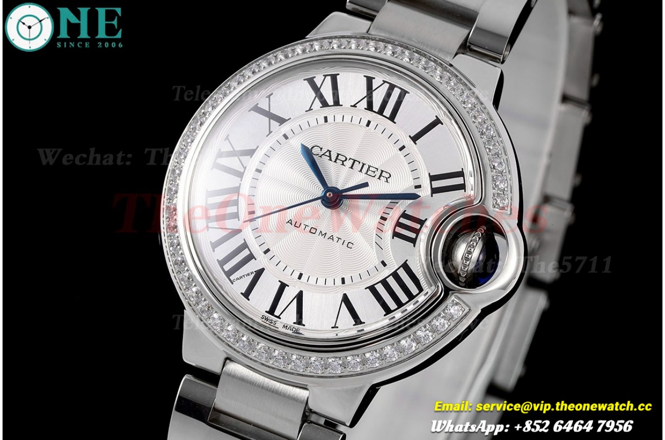 Ballon Bleu De Cartier 33mm Dia SS/SS White Dial AF NH05