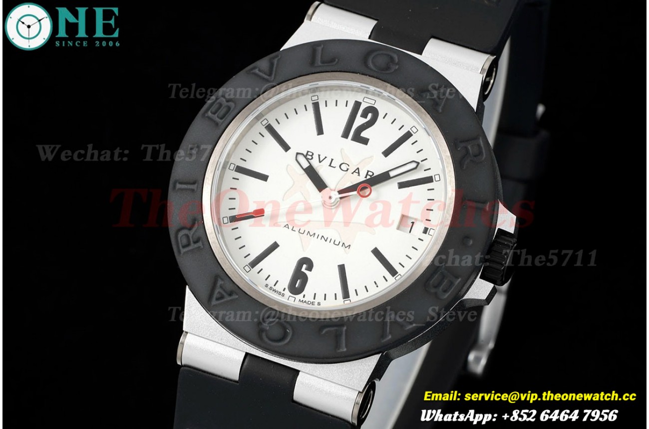 Bvlgari 103539 40mm Aluminum/RU White dial BVF A2892