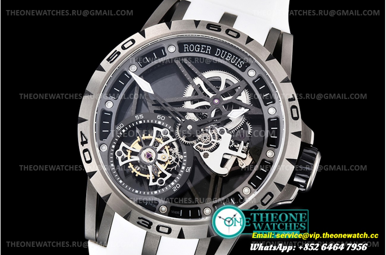 Roger Dubuis - Excalibur Skele Flying Tourb RDDBEX0392 SS/RU Wht BBR