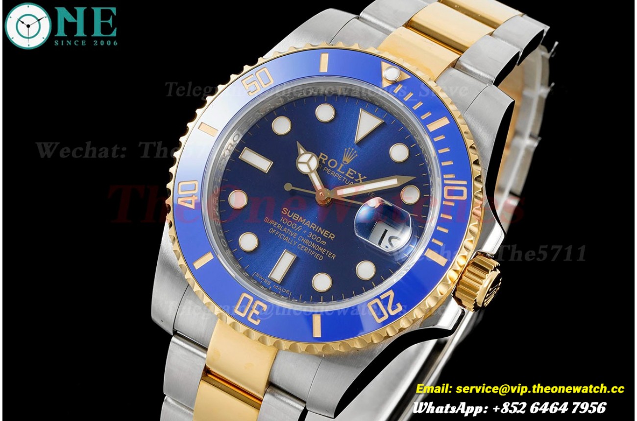 Submariner 116613LB 40mm YG/SS Wrapped Blue/Dot KF VR3135