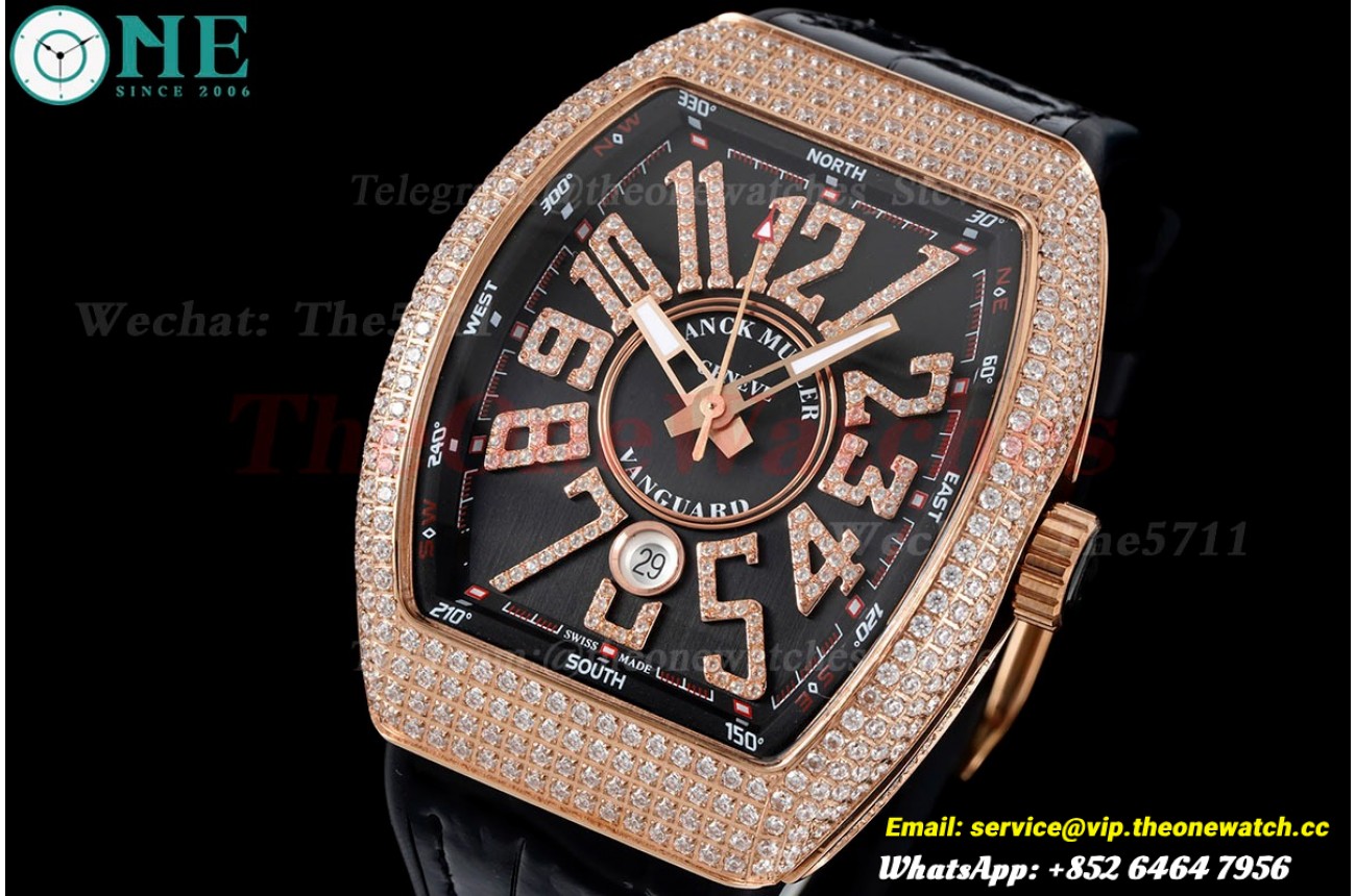 Vanguard Mens V45 RG/LE Diamonds Dial ABF A2824