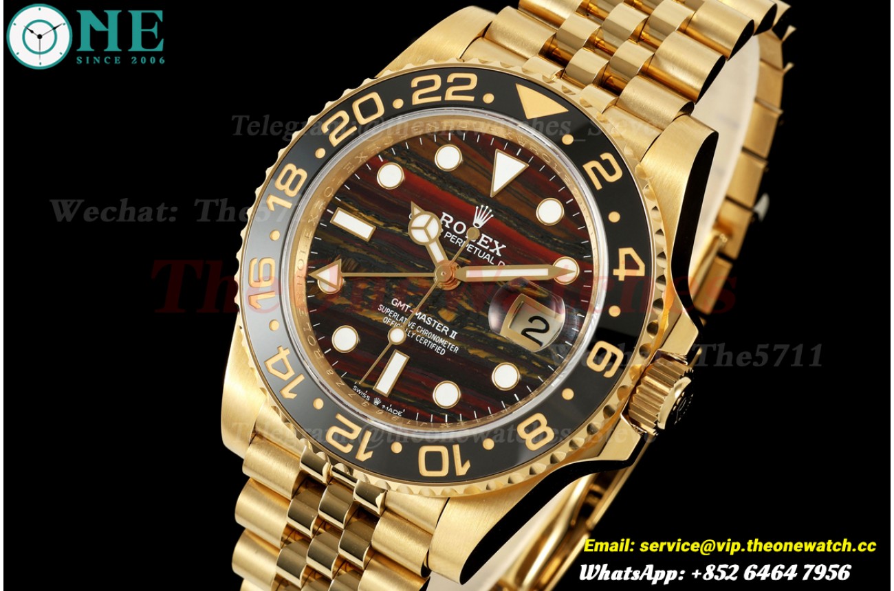 GMT Master II 126718 GRNR Jubilee 40mm YG/YG Tiger Iron Dial QF VR3285