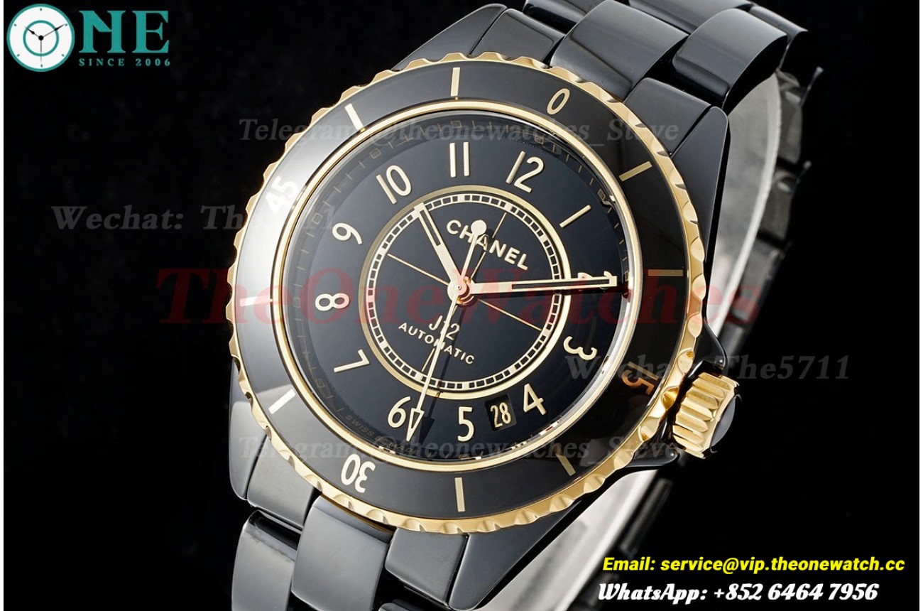 J12 38MM YG CER/CER Black/Num BVF A12.1