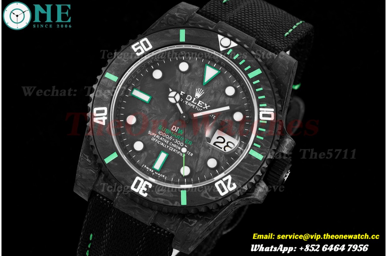 Submariner DIW 40MM Carbon/NY Black/Green VSF VS3135