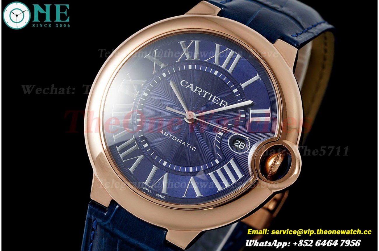 Ballon Bleu De Cartier 42mm RG/LE Blue Dial AF A2824