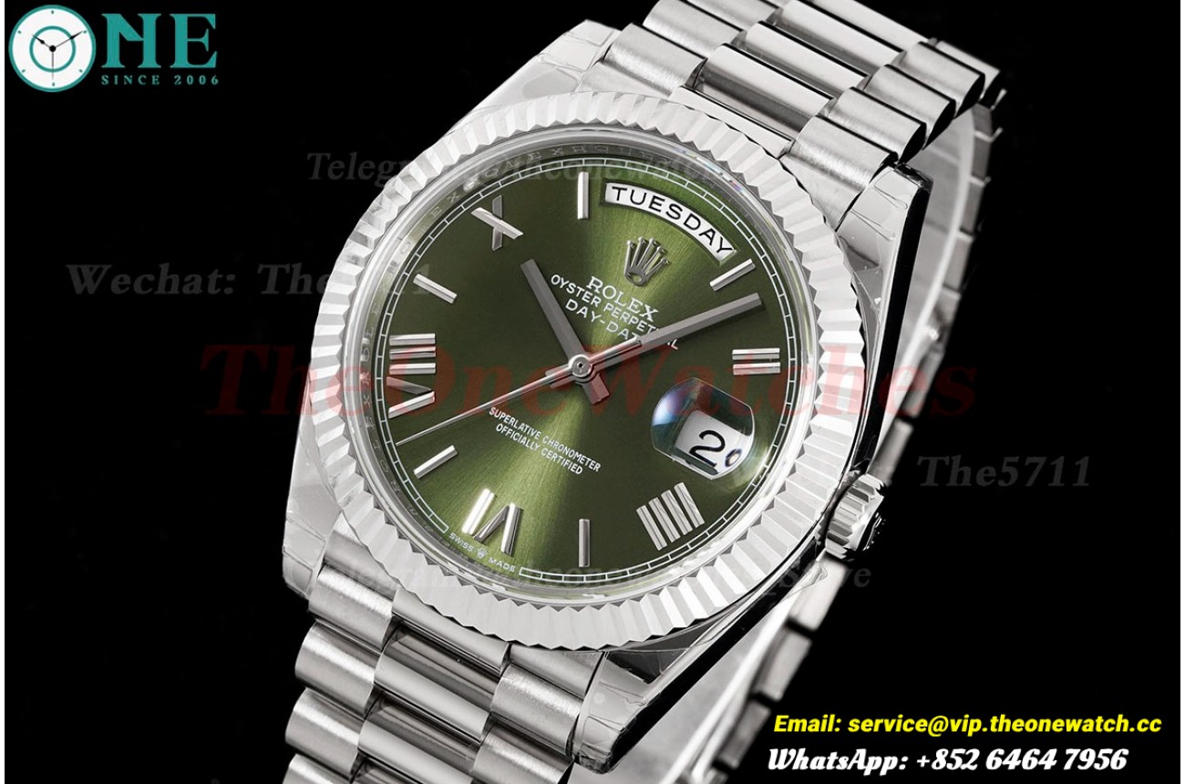 DayDate 228239 40mm Pres SS/SS Green/Rmn GSF A3255 (Tungsten Heavy Version)