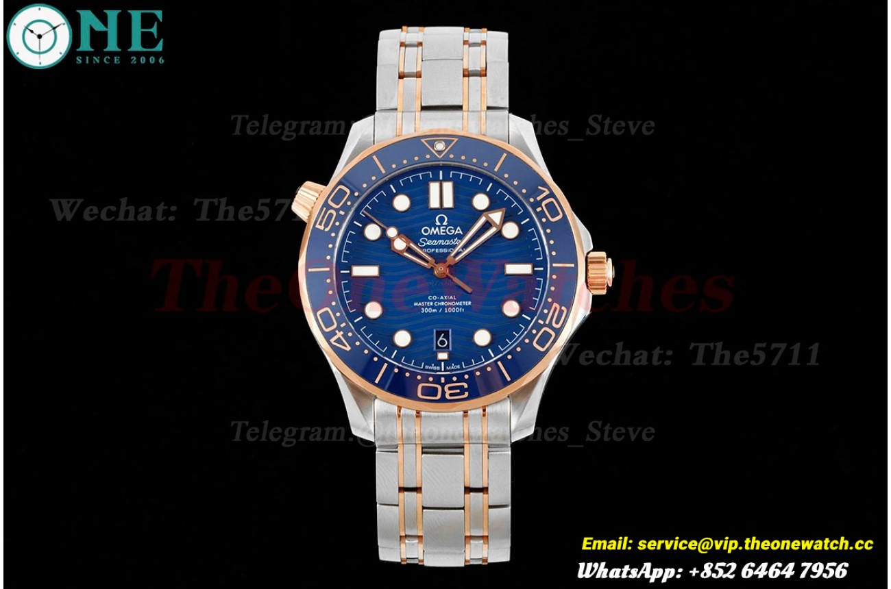 Seamaster 300m 42mm RG/SS Blue VSF VS8800 Super Clone