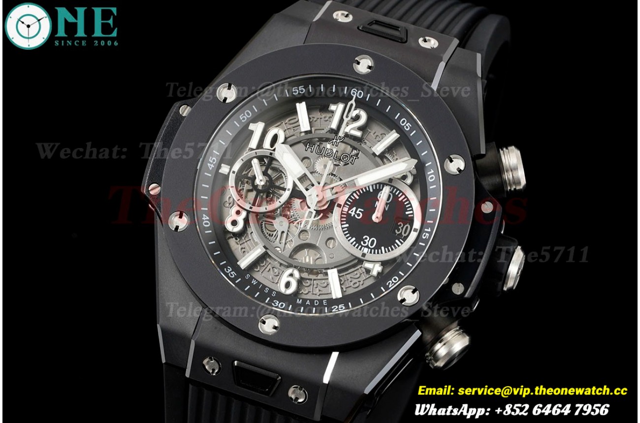 Big Bang Unico 42mm Black Ceramic/RU Skeleton Dial BBF HUB1280