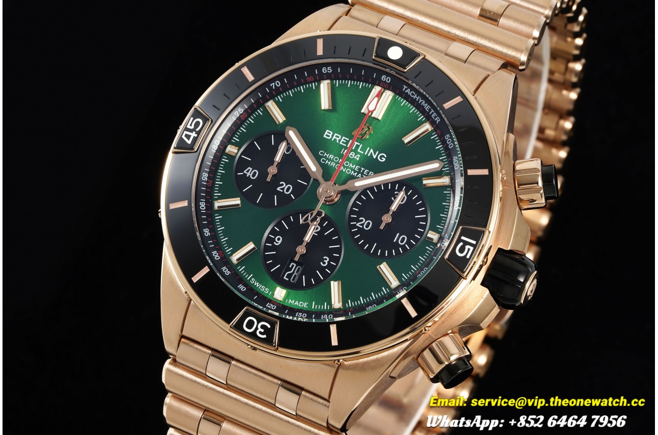 Chronomat B01 42MM RG/RG Green/Stk BLF A7750