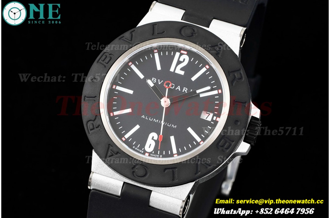 Bvlgari 103445 40mm Aluminum/RU Black dial BVF A2892