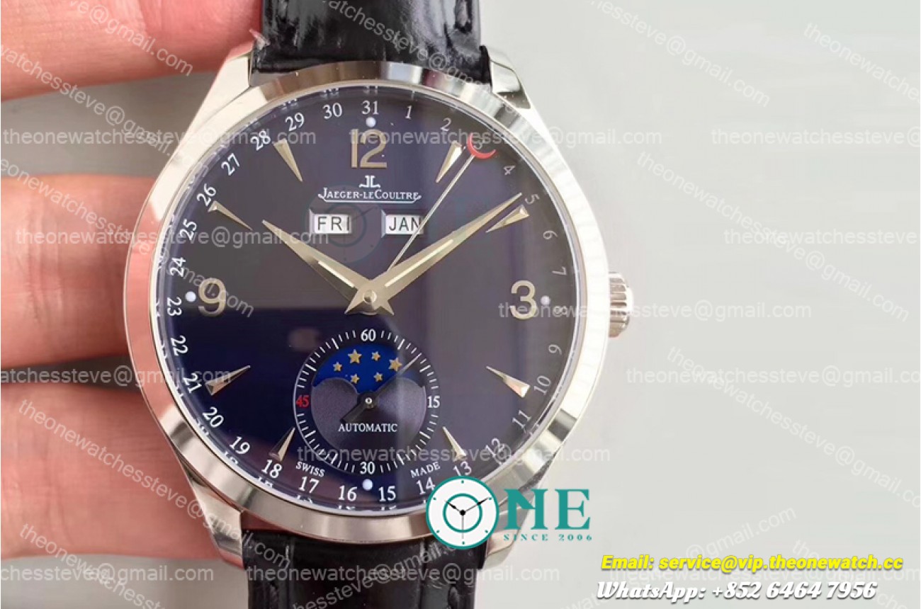 Jaeger Lecoultre - Master Calendar Moonphase 1558420 SS/LE Blue KMF Cal.866 Mod