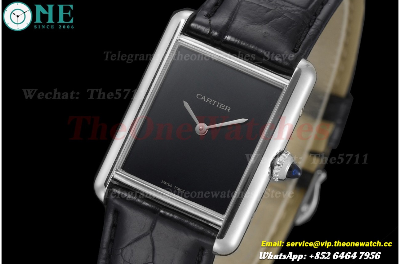 Tank Must 25.5mm Alligator Leather SS/LE Black Dial DRF Quartz