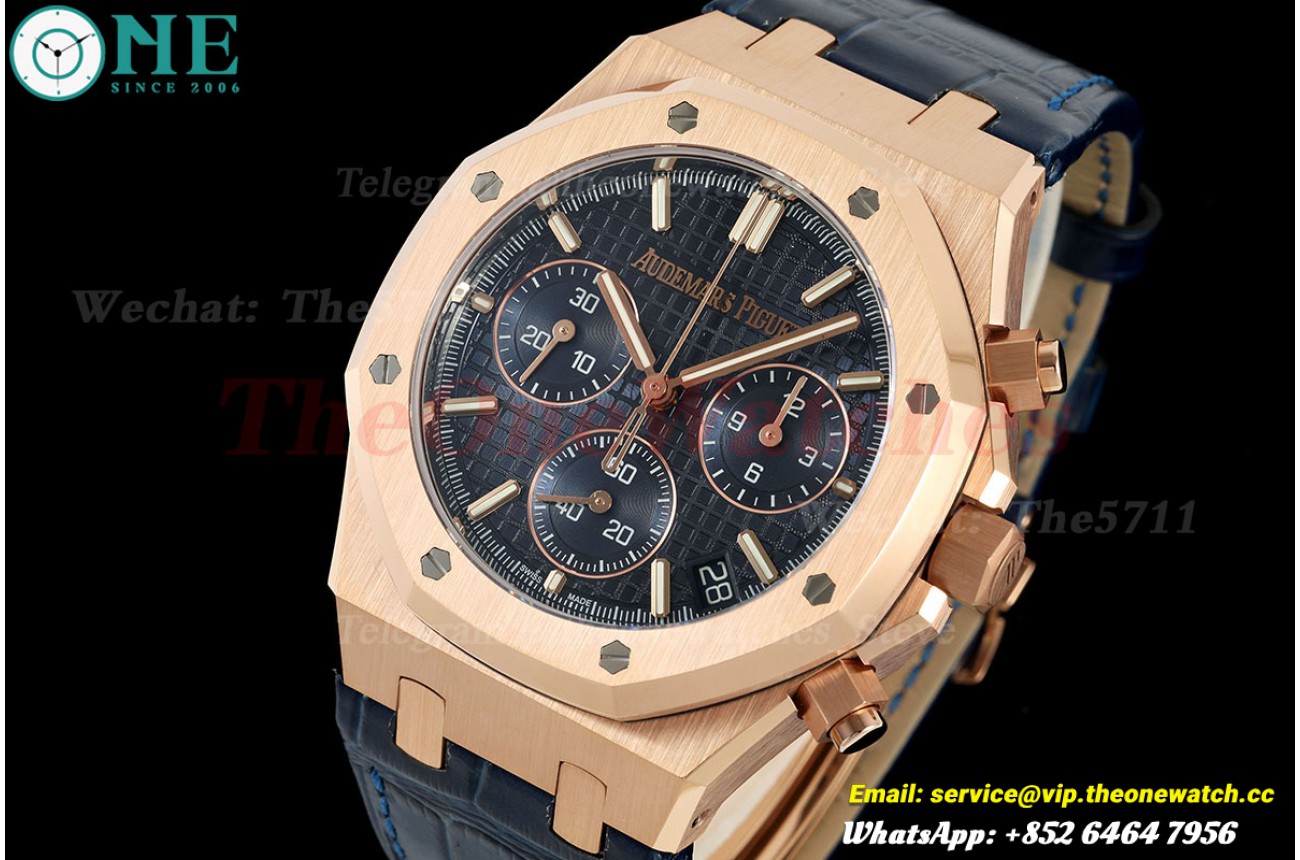 Royal Oak Chrono 26240OR 41mm RG/LE Blue Dial DDF DD4401 (Weighted Approx.158g)