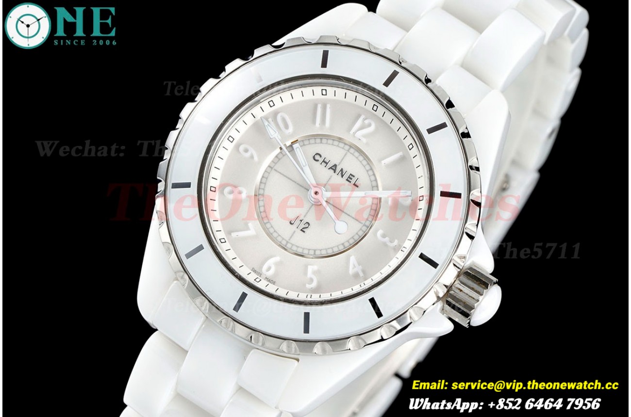 J12 33mm White Ceramic/Cer SS Case Back HTF Quartz