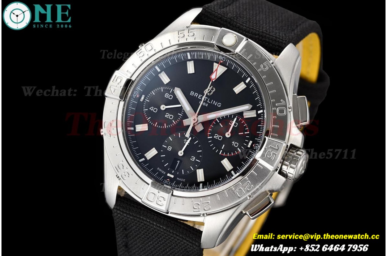 Avenger B01 Chrono 44mm SS/NY Black Dial BLSF Cal.01