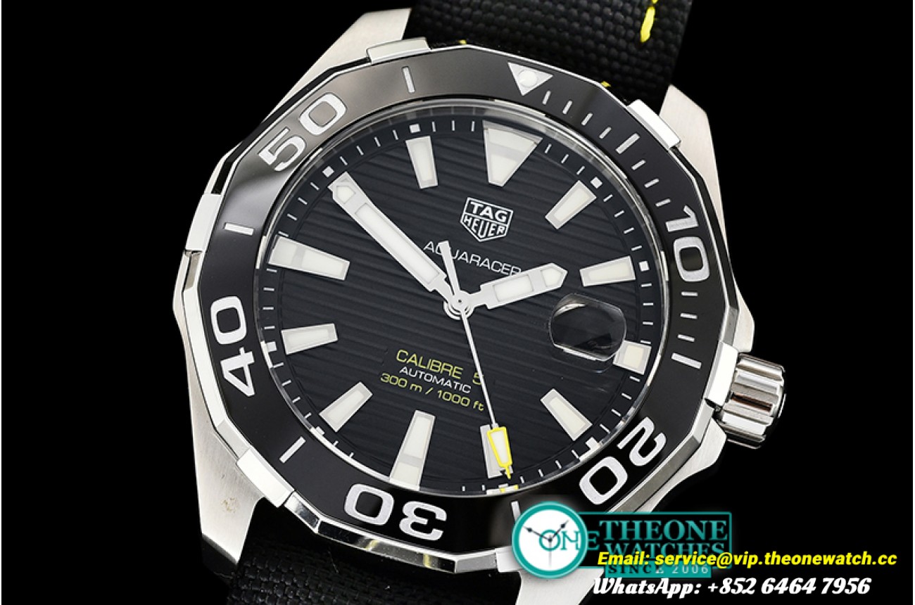 Tag Heuer - Aquaracer Caliber 5 43mm SS/NY Black V6F A2824