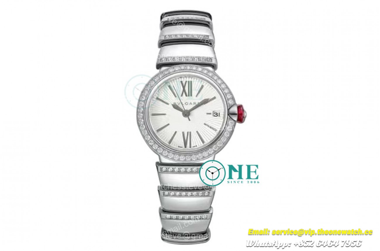 Bvlgari - Lvcea series 33mm SS/SS White/Rom Dia BVF 9015