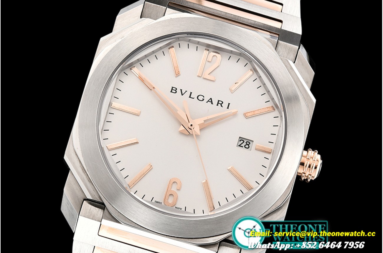 Bvlgari - Octo 38mm Automatic RG/SS Wht/Rose BVF Miyota 9015